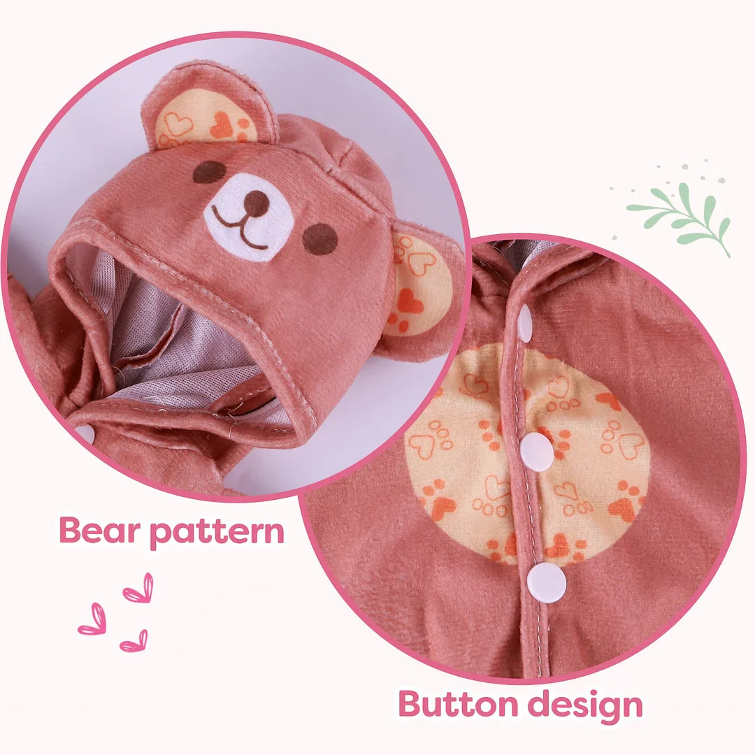 [ Niño y niña ] Kit de 12 ", 16" y 20 " Lindo animal 6 piezas Conjunto de accesorios de ropa para muñeca bebé renacida Muñeca bebé renacida