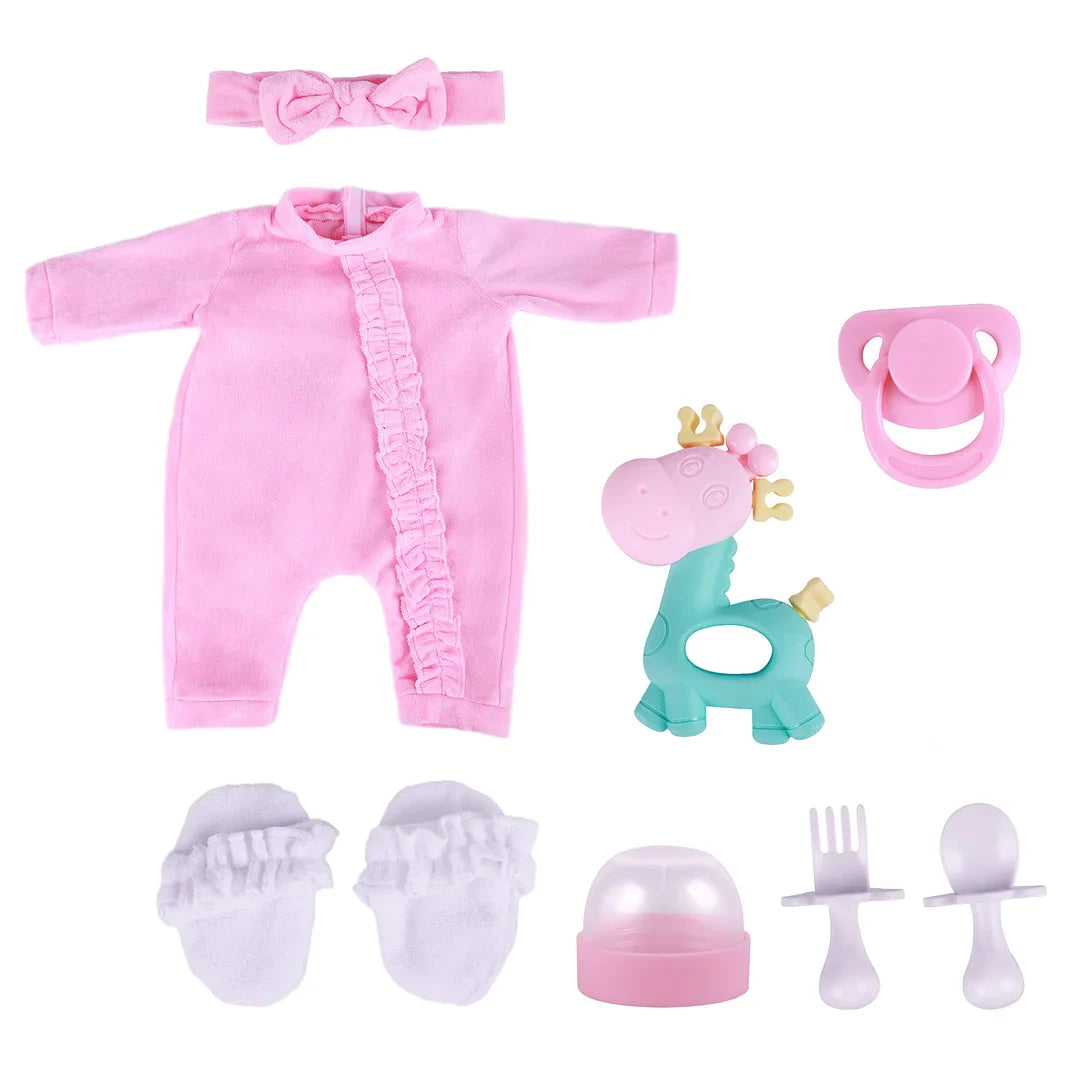 [ Niña ] Kit de 12 ", 16" y 20 " para dormir, 9 piezas, conjunto de accesorios de ropa para muñeca bebé renacida