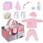 [ Niña ] Kit 12" 16" 20" Para Bebé Reborn Niña Rosa Accesorios Juego de 8 Piezas