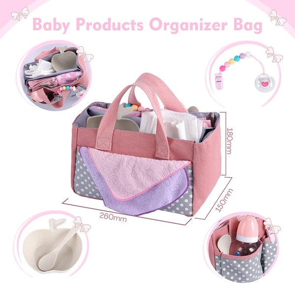 [ Niña ] Kit 12" 16" 20" Para Bebé Reborn Niña Rosa Accesorios Juego de 8 Piezas